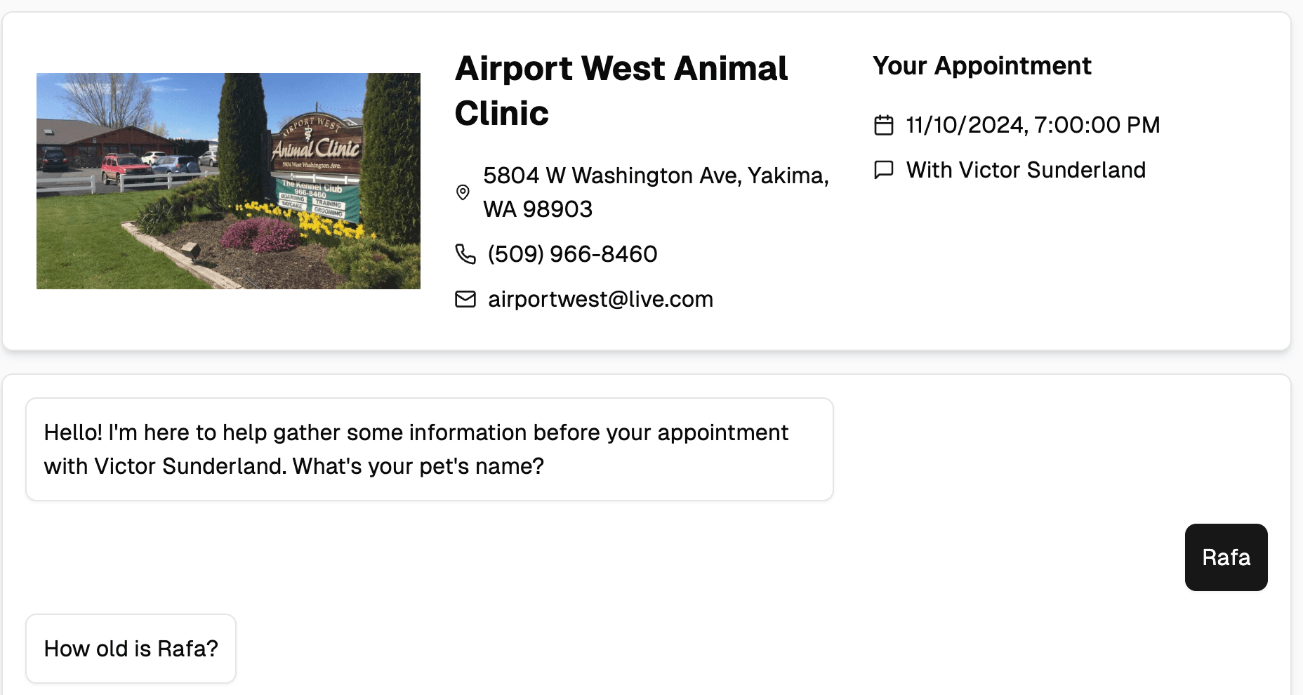 Pre-screening interface
